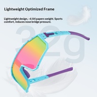 Lunettes de sport polarisées de haute qualité avec monture PC et verres TAC, unisexes, iridescentes, pour le cyclisme, la randonnée et la conduite, résistantes au vent
