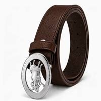 Ceinture en cuir véritable pour homme avec boucle en acier inoxydable personnalisée BLU, logo imprimé sur mesure, ceinture en cuir de vache véritable pour homme