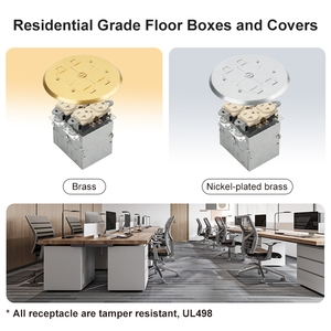 Prise de sol encastrée en laiton standard américain avec couvercle rabattable 15/20A TR Duplex Receptacle - Product Image 2