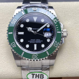 Top mecánico 41mm THB fábrica 904l acero ETA 3235 movimiento 126610 reloj de buceo verde cerámica bisel Hulk - Product Image 1