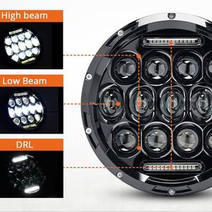 Faro LED H4 Vcan <span class=keywords><strong>2022</strong></span> de 7 Pulgadas y Alta Potencia (75W) con Anillo <span class=keywords><strong>Halo</strong></span> Blanco de 6000K, Luz de Conducción de 6000LM, DC 9-32V - Product Image 3