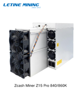 Bitmain Antminer Z15 Pro 840K Sol/s Equihash ZEC ZEN Miner Asic Zcash Mining Machine en stock, vente en gros
