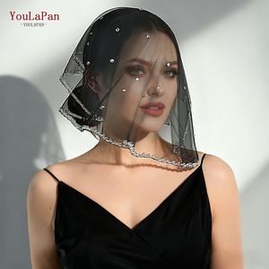 YouLaPan MA10 Vente directe d'usine de <span class=keywords><strong>mini</strong></span> voiles noirs de haute qualité ornés de strass étincelants et de cristaux perlés à la main - Product Image 2