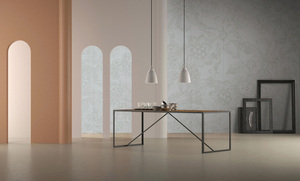 Papier peint texturé en lin, motif floral vert clair, art linéaire neutre, murale botanique pour la décoration intérieure scandinave, rendu des couleurs élevé - Product Image 3