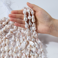 AA 13-17mm naturel blanc grande forme baroque brin de perles d'eau douce perles en vrac pour la fabrication de bijoux