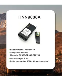 HNN9008A/HNN9009A Two-way Radio Battery Is Suitable For MOTOROLA GP328GP338PTX760GP340 And Other Lithium Ion Batteries