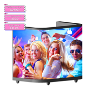 Cabine de DJ incurvée événements station de DJ pliable support de bureau table cabine portable écran d'affichage mural vidéo LED cabine de DJ