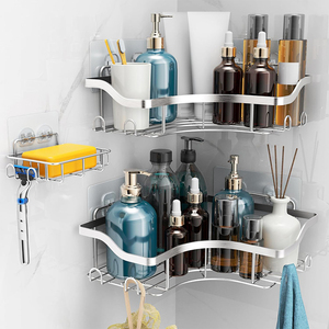 Mensola angolare autoadesiva personalizzata per <span class=keywords><strong>shampoo</strong></span>, portaoggetti da bagno, organizer per doccia, confezione da 2 - Product Image 5