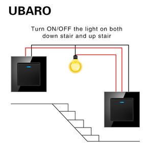 Ubaro Type 86 Wall <b>Touch</b> <b>Switch</b> 60x60mm Single Control Recessed With Tempered Glass Panel - Product Image 4