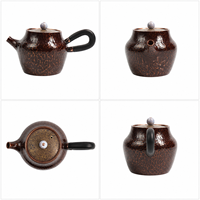 Théière artisanale en cuivre martelé 100 ml, finition Tsuchime, patine antique, petite bouilloire en cuivre violet, accessoire pour cérémonie du thé