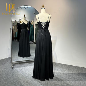 เดรสลูกไม้ปักด้วยมือสีดำคลาสสิก2025คอทรงเอไลน์ชุดเดรสออกงานสง่างาม - Product Image 3