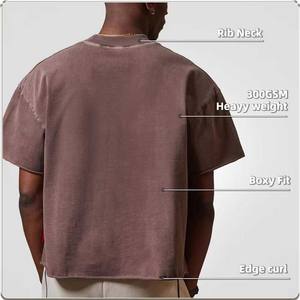 Camiseta de Hombre Estilo Urbano, Corte Cuadrado, Algodón Peinado 280gsm, Cuello Redondo, Hombros Caídos, Estilo Vintage Lavado Ácido - Product Image 2