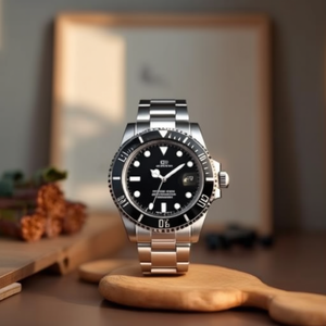 Reloj mecánico Amalfi negro y plateado con correa de acero inoxidable y pantalla analógica unisex - Product Image 3