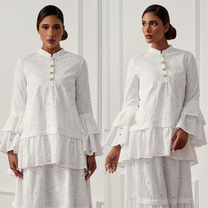 Robe de prière musulmane Dubaï Khimar Abaya Modane Coton de Luxe 2022 <span class=keywords><strong>Baju</strong></span> Muslimah Broderie Fantaisie <span class=keywords><strong>Baju</strong></span> <span class=keywords><strong>Kurung</strong></span> Marque Lanna DK11 - Product Image 1
