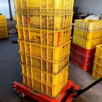 Chariot élévateur industriel portable en acier inoxydable pour bacs de transport d'œufs, légumes et fruits de mer, chariot à palettes OEM
