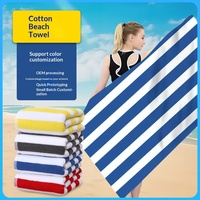 Turkish Cabana Stripe Beach Towel 30x60 Inches Oversized 100% Ringspun Cotton Sports Bath Towel Highly Absorbent