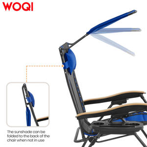 Silla Reclinable Plegable Ajustable WOQI de 45x36x29.5 Pulgadas con Toldo, Portavasos y Bandeja, Azul, Muebles para Acampar al Aire Libre - Product Image 5