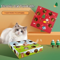 Vente flash de Noël : Jouet interactif électrique pour chat avec plateau tournant et boîte en carton ondulé, jouet anti-ennui pour chats