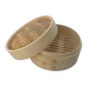 Boîte de panier vapeur en bois de bambou pour pâtes de riz Momo pour accessoires de cuisine de restaurant Boîte Dimsum au prix de gros - Product Image 1