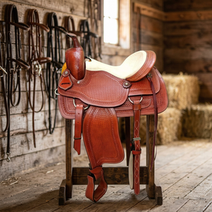Artesanía Natural: Silla de Montar Inglesa para Carreras de Caballos, 100% Original, de Cuero Genuino de Piel Animal, Sostenible, con Estructura de Madera, Hecha a Mano - Product Image 1
