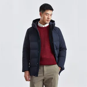 Casual Men Duck Down Winter Longline Puffer Jacket