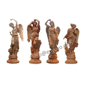 Large Sculpture Rustic Metal Decorative Large Home Garden Life Size Goddess Angel Figurines Outdoor Lawn Statue Art Sculpture