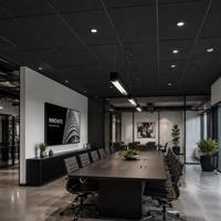 Plaques de plafond acoustiques en fibres minérales noires, panneaux de plafond suspendus 603x603mm 16mm pour intérieurs commerciaux