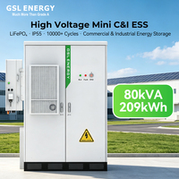 Système de stockage d'énergie industriel et commercial GSL ENERGY 215 kWh 100 kW avec onduleur, batterie LiFePO4 et refroidissement par air pour applications solaires