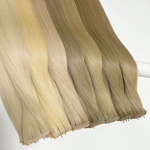 Extensions de cheveux Remy à double face, type Butterfly Genius Wefts, deux Genius Wefts combinés, un trou perforé au milieu, personnalisation, cuticule - Product Image 1