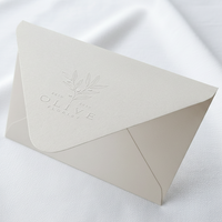 Sobres de Papel de Algodón Mate Personalizados con Logotipo en Relieve, Bajo Pedido Mínimo de 50 Piezas, Sobres Estilo Occidental para Tarjetas de Agradecimiento e Invitaciones de Boda