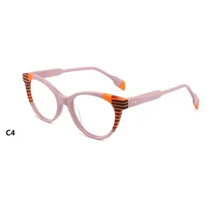 Top Padrão Óculos Acetato Grosso Quadro Óptico Clássico Clear Optical Eyewear Em Estoque