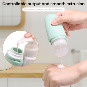 Custom Logo 3PCS Food Grade Silicone Travel Bottle Set Leakproof Refillable <b>Toiletry</b> Bottles 30ml 60ml 90ml OEM ODM - Product Image 2