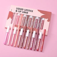 Clubday Riasan Profesional Mudah Dipakai Tahan Lama Tahan Air Velvet Matte Light Mist 6 Lip Gloss+6 Lip Liner Set Riasan