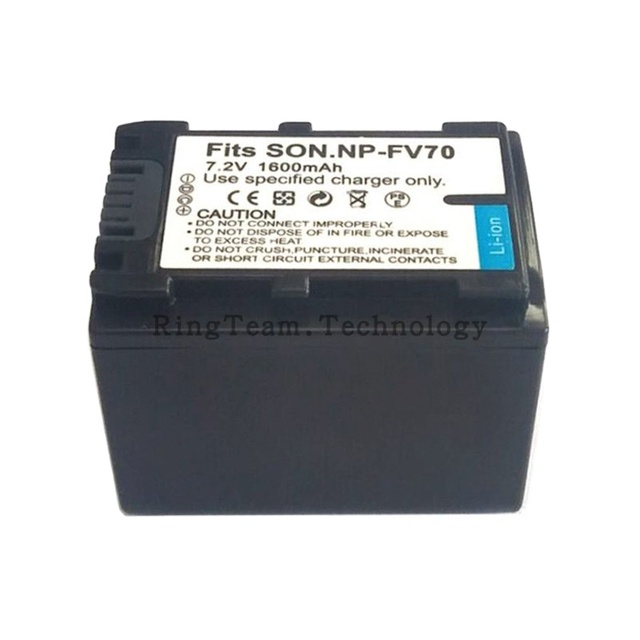 RingTeam Rechargeable NP-FV70 Lithium Battery for Sony XR550E/SR68E/SX43E/SX63E/SX83E Cameras