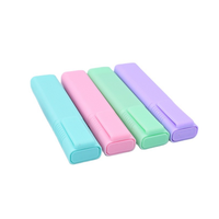 Ensemble de surligneurs personnalisés avec logo, 6/12 pièces, couleurs pastel, pointe biseautée, design esthétique mignon d'ours