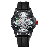 Montre mécanique automatique pour homme HANBORO 46 mm Cadran irrégulier Fenêtre Design trèfle à quatre feuilles tendance Pointeur en verre