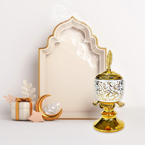 Ramazan ve Eid süslemeleri için 642002 arapça seramik tütsü brülör 9x14cm parti yapımcısı marka - Product Image 6