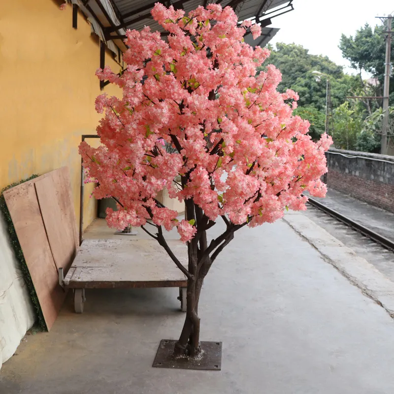 Gigantische Japanse Roze Indoor Bomen Sakura Bloem Kunstmatige Kersenbloesem Boom