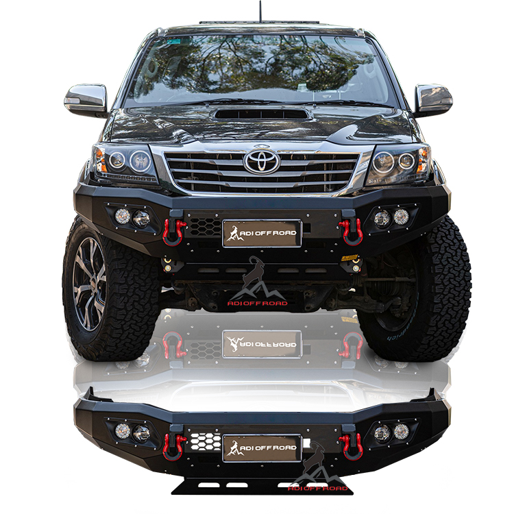 Top 4x4 Pickup con cabrestante con grillete Luz LED BULL BAR Parachoques delantero de acero parachoques trasero-Toyota hilux Vigo N70 2012-2014