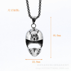 Yunnique – collier avec pendentif masque en acier inoxydable, bijoux unisexes à la mode, design géométrique argenté 316L - Product Image 4