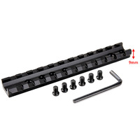Rehausseur de lunette réglable en hauteur - Adaptateur de 11 mm à 20 mm, base légère en alliage d'aluminium de 125 mm avec fentes QD