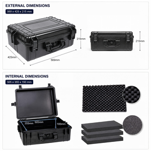 กล่องกันน้ำ IP67 สำหรับกล้องพลาสติกแบบ ODM OEM ขนาด 569*<span class=keywords><strong>425</strong></span>*215 มม. พร้อมโฟมแบบตัดสำเร็จ กล่องใส่อุปกรณ์พกพาเพื่อความปลอดภัย - Product Image 2
