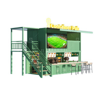 Conteneur en acier extensible de 20 pieds, café, boutique préfabriquée, Coupe du monde de football 2026, pub, cuisine, restaurant de restauration rapide