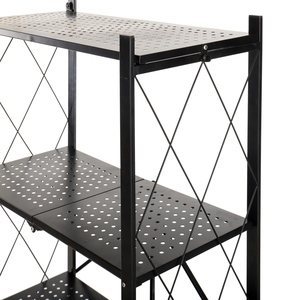 Étagère Métallique à Roulettes, Meuble de Rangement 4 Niveaux Doré Pliable, Rayonnage d'Entrepôt pour Garage, Grande Capacité, Cuisine, Vente Chaude - Product Image 4