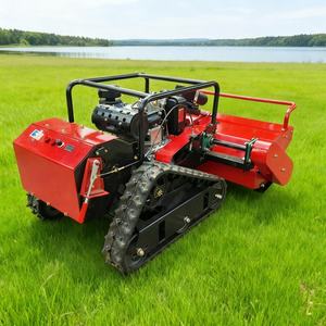 Livraison gratuite, tondeuse à gazon robotisée industrielle à chenilles télécommandée, robuste, 4 temps, pour terrains accidentés, pentes, terrains vagues - Product Image 2