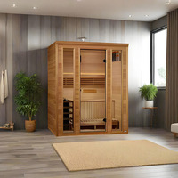Triunity SUANA-SD Poêle de sauna électrique tout-en-un à infrarouge lointain 9KW pour extérieur, moderne, à vapeur sèche, pour 2 personnes, en bois de pruche, anti-UV, pour salle de sport