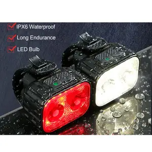 2022 New Front Back Bike Light USB LED Rechargeable Set Flashlight MTB Road Bicycle Cycling Lights Accessories