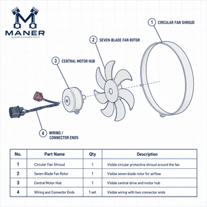 พัดลมระบายความร้อนเครื่องปรับอากาศ MANER รุ่น OE 1K0959455Q 1K0959455ET 3C0959455G 5KD959455 ใช้ได้กับรถยนต์ VW B7 CC Tiguan GTI Golf MK5 MK6 - Product Image 5