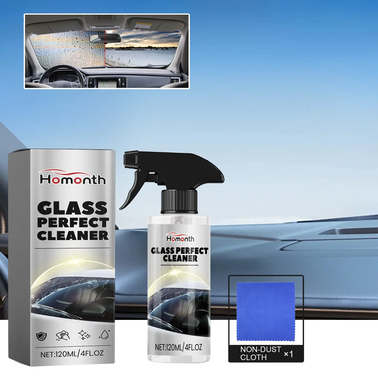 120ml Car Windshield Cleaner Waterproof Antifogging Spray Glass Perfect Cleaner Mirror Car Window Cleaning Agent
