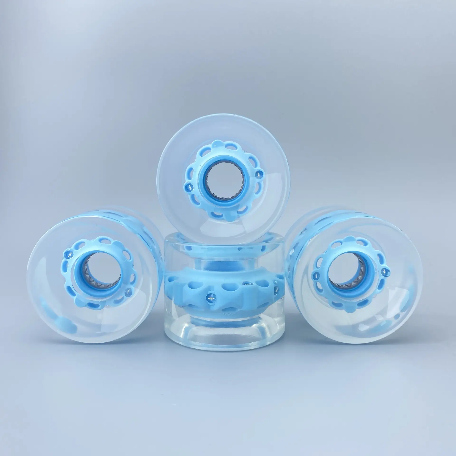 Hot Sales clear light up wheels skateboard PU 60*45mm skateboard wheel surf skate led flashing light wheel